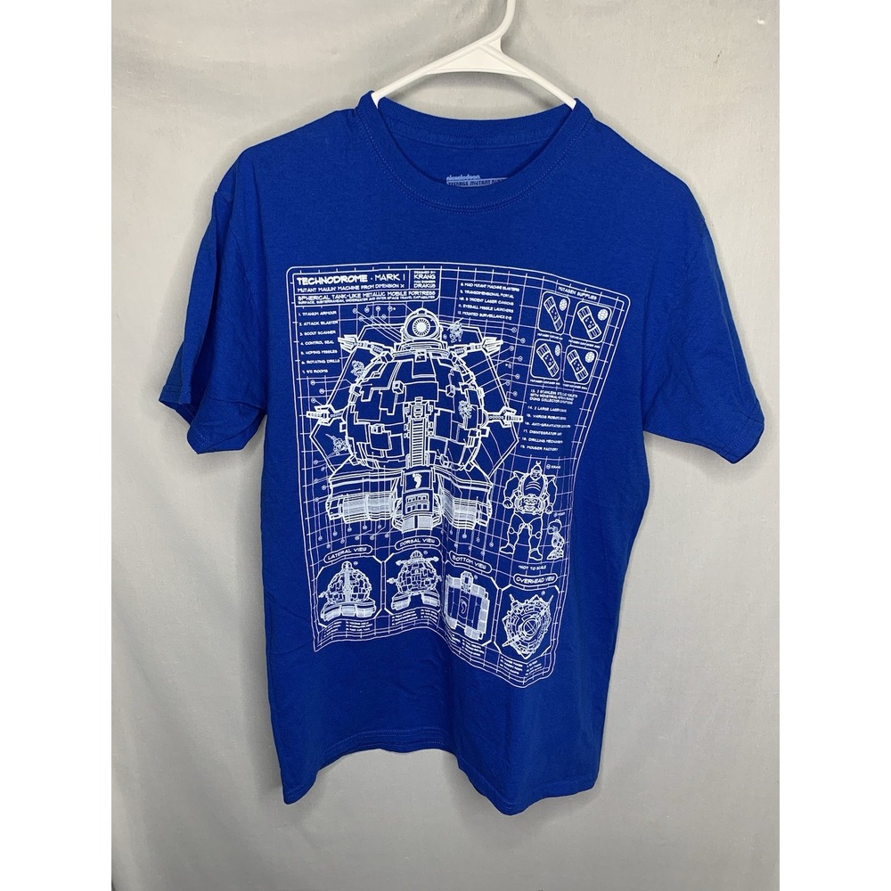 Mens M Blue Teenage Mutant Ninja Turtles Technodrome Lootcrate Graphic Tshirt